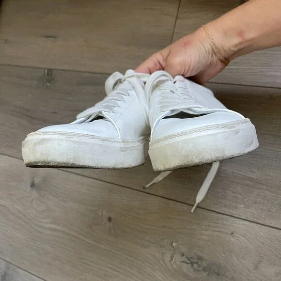 H&M white faux leather fashion sneakers - Picture 7 of 13